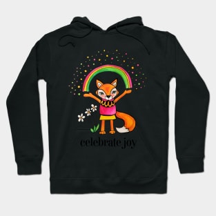 Celebrate Joy: Cute Fox Drawing Watercolor Illustration Hoodie